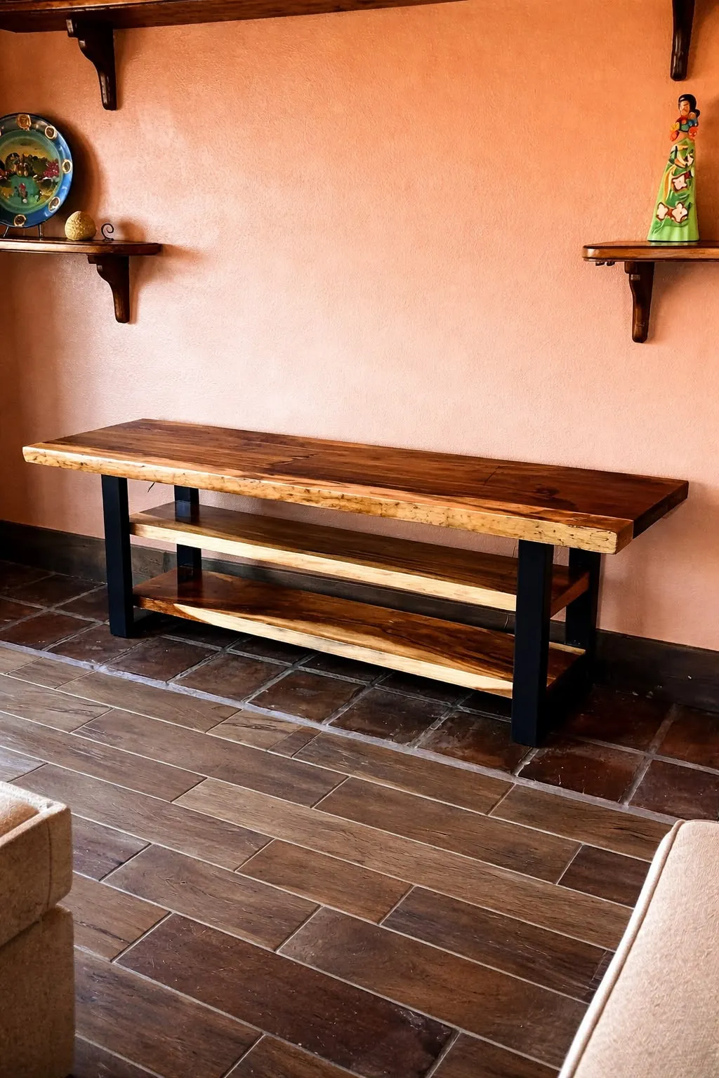 Live Edge Parota Media Console