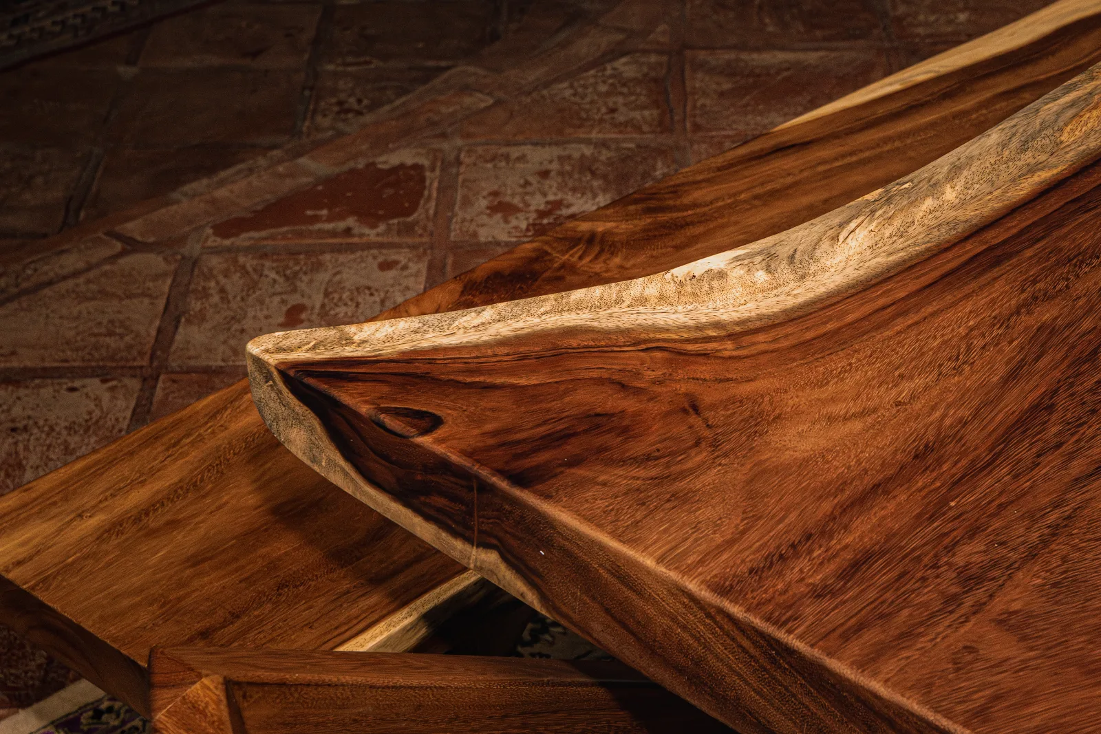 Coastal Live Edge Parota Dining Set
