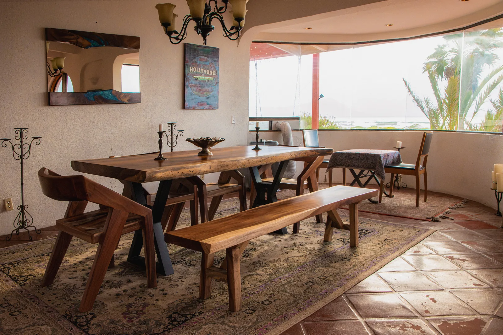 Coastal Live Edge Parota Dining Set